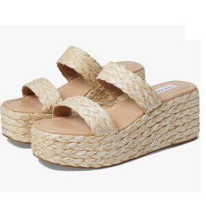 Steve Madden Manifest Wedge Sandal Raffia 9 M